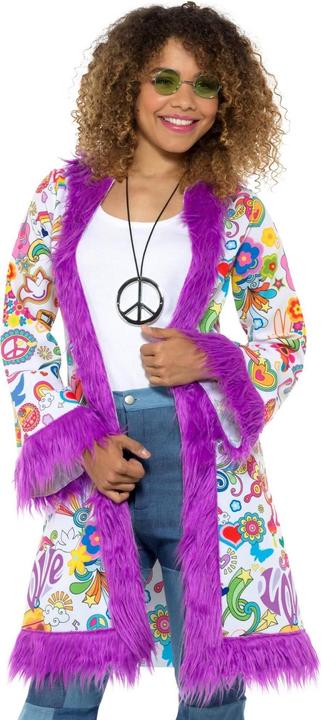 Actual product image Smiffys Womens/Ladies 60s Groovy Hippie Coat (XL)
