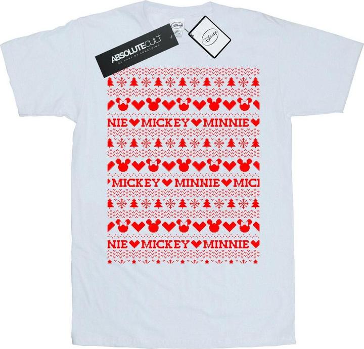 Immagine prodotto Disney Mickey And Minnie Christmas Fair Isle Maglietta Ampia Donna (L)