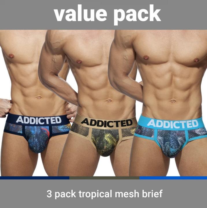 Produktbild Addicted Three Pack Tropical Mesh Brief Push up (M, 3er Pack)