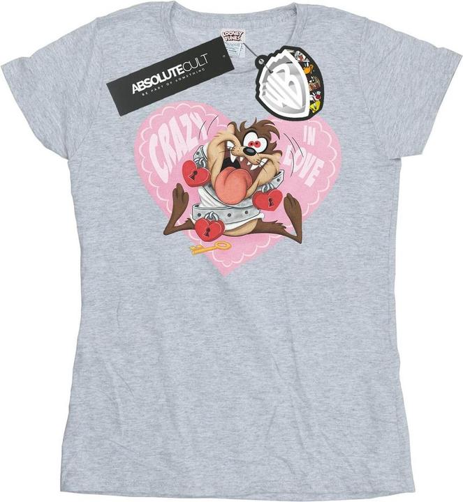 Looney Tunes Taz Valentine's Day Crazy In Love TShirt (XL)