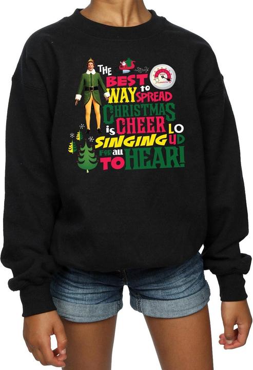 Actual product image Elf Girls Christmas Cheer Sweatshirt (152, 158)