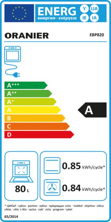 Energie-Label Oranier EB-Backofen Pyrolyse