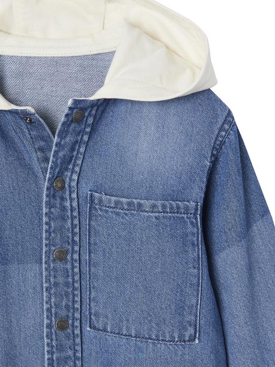 Produktbild Vertbaudet Jungen Jeanshemd mit Kapuze und Aufnähern (92)