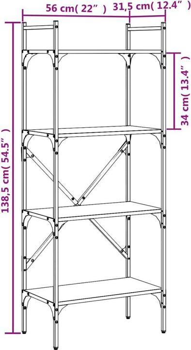 Actual product image VidaXL Klement (56 x 31.5 x 138.5 cm)