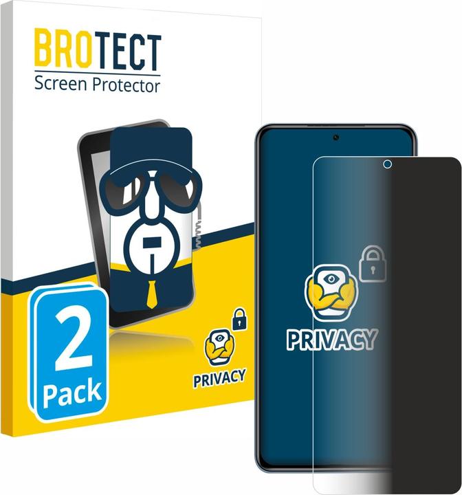 Productafbeelding BROTECT Anti-spionnetje privacyfolie Beschermfolie tegen blauw licht (2 Stuk, Xiaomi Poco F3)