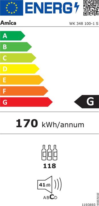 Energie-Label Amica Wein-Klimagerät