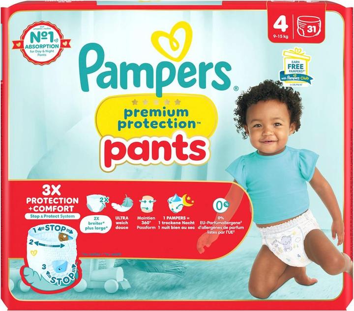 Immagine prodotto Pampers Premium Protection Pants (Dimensione 4, Pacco trasportabile, 31 Pezzo/i)