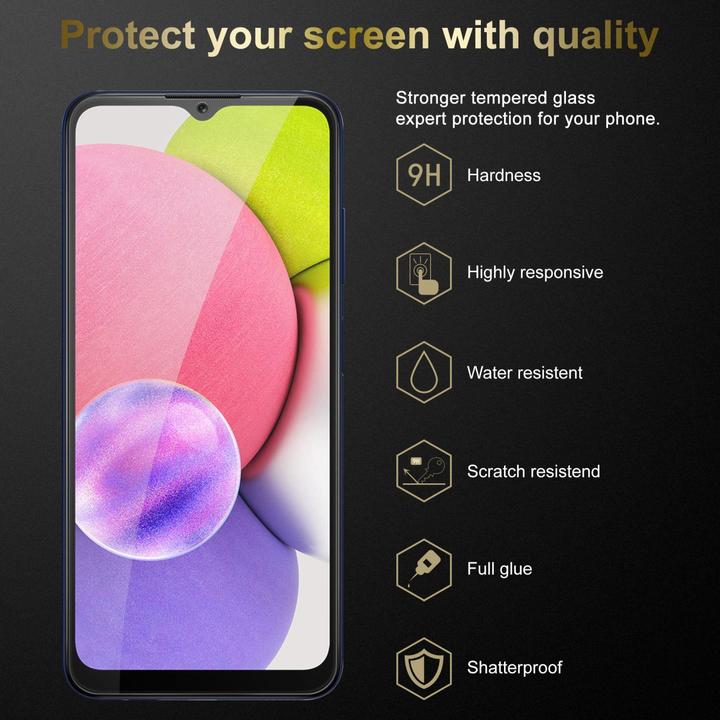 Actual product image Cadorabo Display protection glass (3 Piece, Samsung Galaxy A03s)