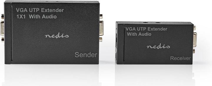 Actual product image Nedis VGA Extender VGA/audio distance up to: 300 m Cat5e / Cat6 1920x1200 Euro/Type C (CEE 7/16) /