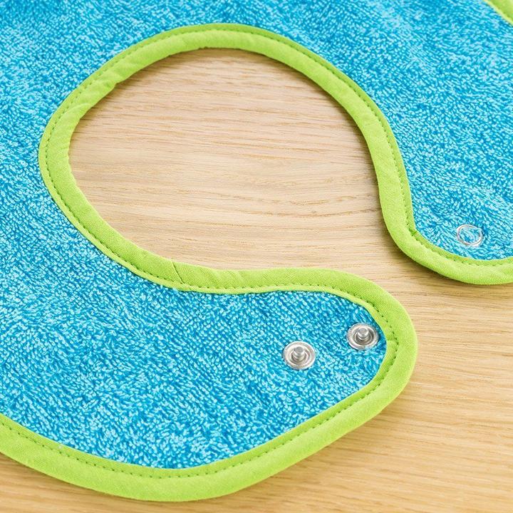 Actual product image Bib set of 2 giant bibs with press studs - ocean lime