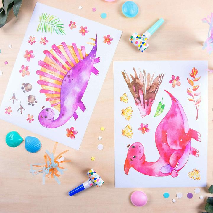 Actual product image Papierdrachen Wall tattoos - dinosaurs - set 5 (2 x 22 x 32 cm)