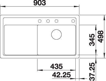 Actual product image Blanco Zenar 5 S-F (90.25 cm, 49.75 cm)