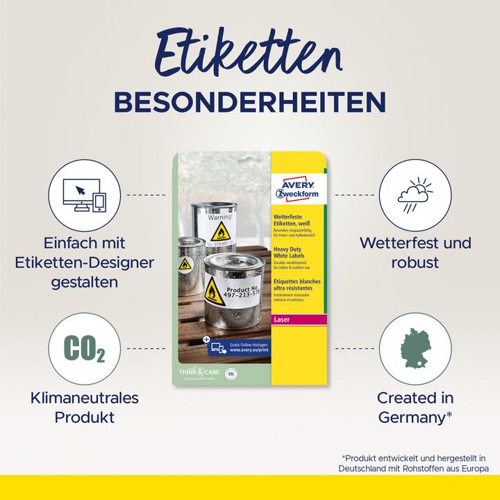 Produktbild Avery Wetterfeste Folien-Etiketten