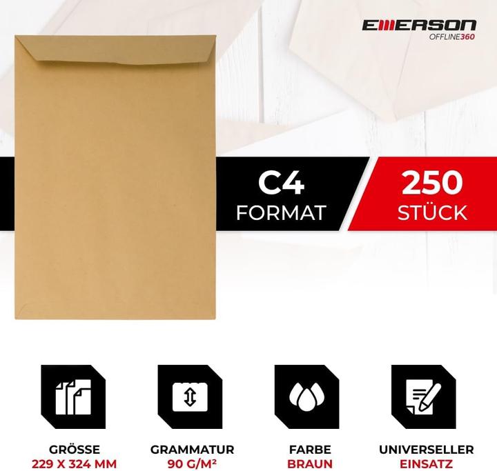 Image du produit Emerson Versandtasche DIN C4 (250 x)