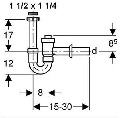 Actual product image Geberit Siphon for sink (Siphon mounting material)