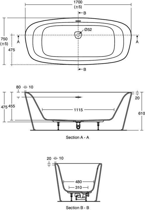 Immagine prodotto Ideal Standard Vasca da bagno ovale Dea 75 x 170 cm bianco alpino liscio E306601 (185 l, 170 cm, 75 cm)