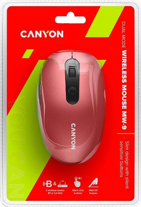 Image du produit Canyon MW-9 Souris optique sans fil 2 en 1 6 boutons, DPI 800/1000/1200/1500, 2 modes (BT / 2.4GHz) (Sans fil)