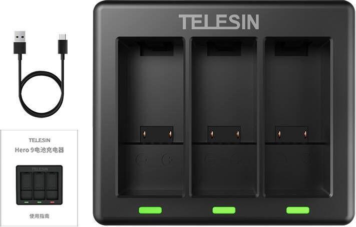 Image du produit Telesin Chargeur 3 slots pour GoPro Hero 9 / Hero 10 (GP-BCG-902) (Hero 10, Héros 9, Hero 11, GoPro Hero 12)