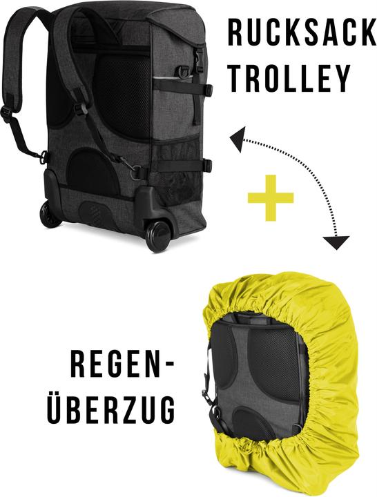 Actual product image Normani Rucksack mit Trolleyfunktion 37 L und Regenüberzug (37 l, Hand luggage (up to 50 litres))