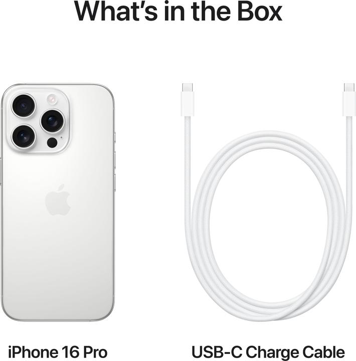 Produktbild Apple iPhone 16 Pro (256 GB, White Titanium, 6.30", SIM + eSIM, 48 Mpx, 5G)