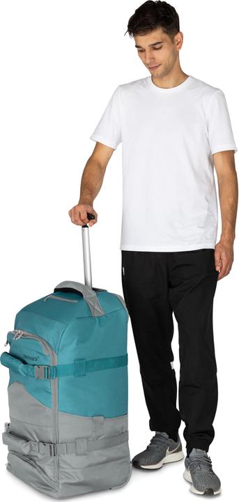 Produktbild Normani Reisetasche mit Rucksackfunktion 90L mit Regenüberzug Grau/Petrol (90 l, L (90 - 115l))
