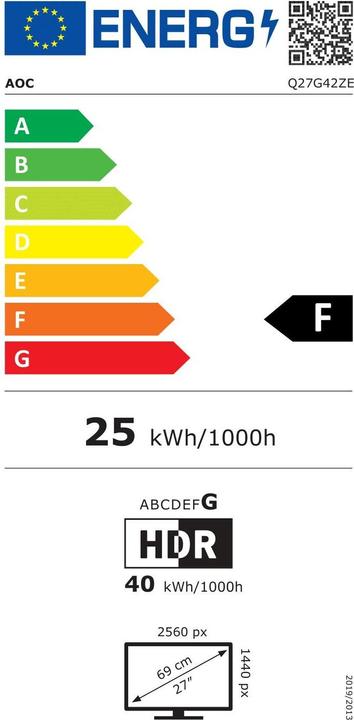 Energie-Label AOC 68,6cm (27") Q27G42ZE 16:09 black/red (2560 x 1440 Pixel, 27")