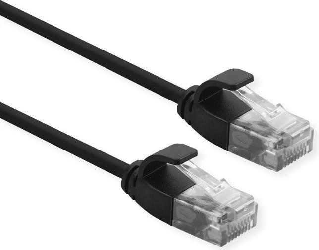 Actual product image Roline UTP DataCenter Patch Cable Cat.6A, LSOH, slim, black, 1 m (U/UTP, CAT6a, 1 m)