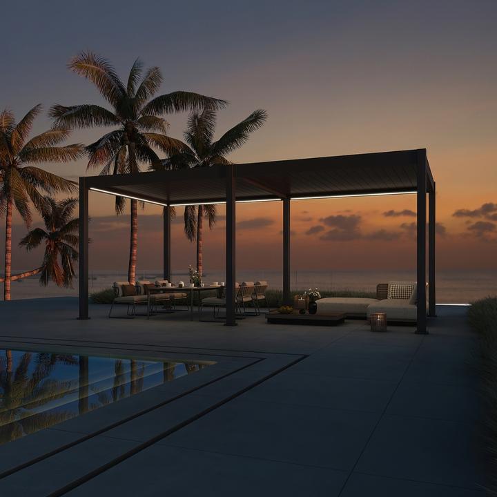 Produktbild Weide elektrische Pergola 4x6m Anthrazit mit LED (600 cm, 400 cm)