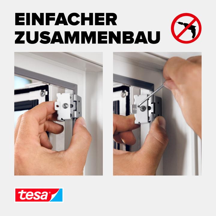 Produktbild tesa FALT Insektenschutz Adapter für Türen, Tür-Klemme für die Montage ohne Bohren oder Schrauben