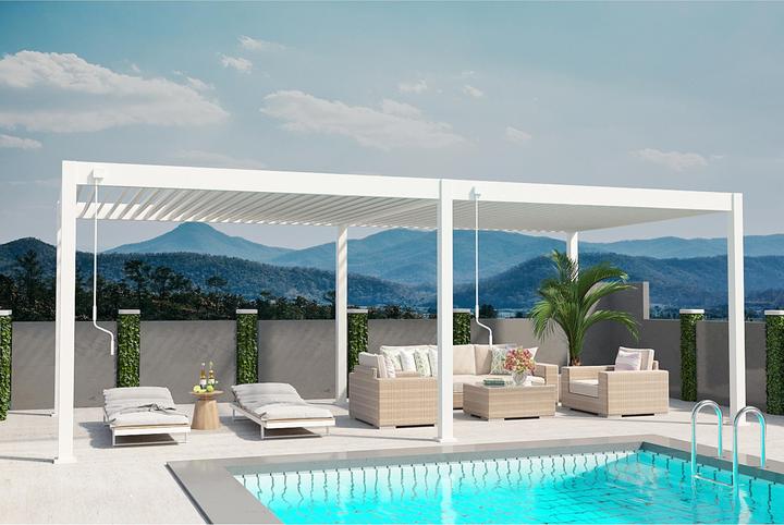 Immagine prodotto Weide Pergola Deluxe Plus 3,6x7,2m con tetto a doghe bianco (360 cm, 720 cm)