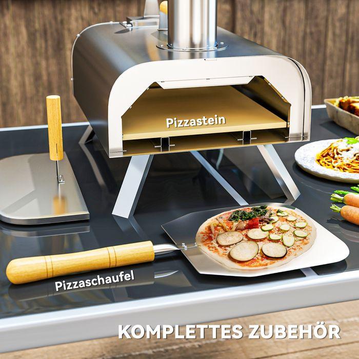 Image du produit Swisshandel24 Outdoor Pizzaofen Holzbefeuerter Pizza Ofen Edelstahl, Pizzastein (Four à pizza à bois)