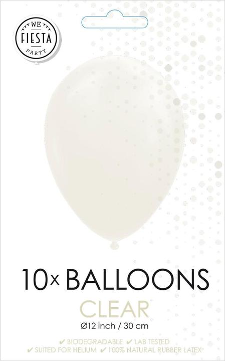 Actual product image Globos Balloons Transparent 30cm, 10pcs.