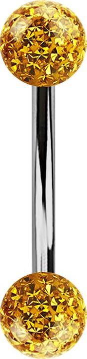 Immagine prodotto Star Piercing Banane silber mit zwei Kristallkugeln topaz Epoxy Schutzschicht (senza ottone, Titanio G23)