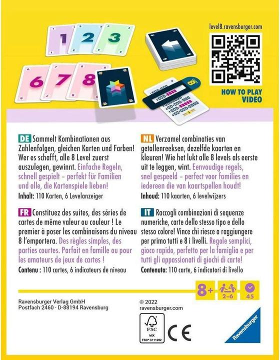 Produktbild Ravensburger Level 8 Kartenspiel (Niederländisch, Italienisch, Deutsch, Französisch, Multilingual)