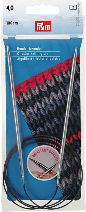 Immagine prodotto Prym Ago circolare per maglieria in ottone, argento 4,00 mm, 100 cm, borsa