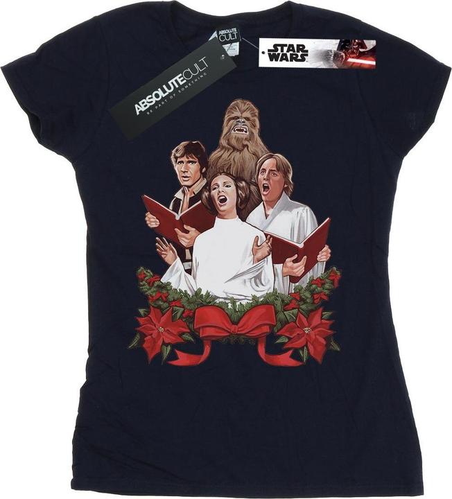 Actual product image Star Wars Womens/Ladies Christmas Carols Cotton T-Shirt (S)