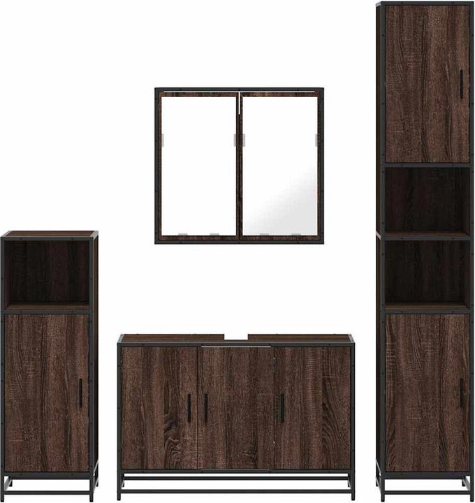 Image du produit VidaXL Ensemble de 4 meubles de salle de bains en bois composite marron aspect chêne