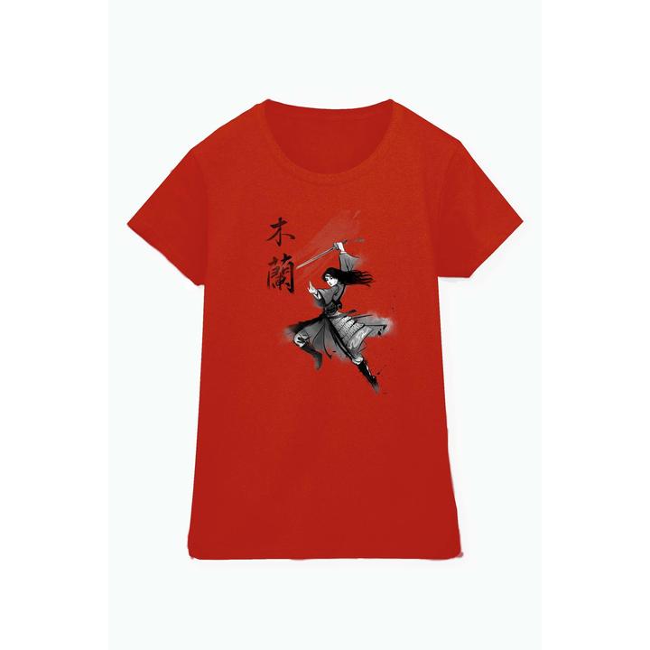 Actual product image Disney Womens/Ladies Mulan Movie Sword Jump Cotton T-Shirt (L)