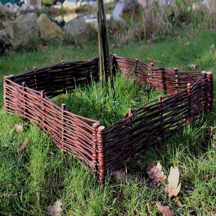 Image du produit Aquagart 4 Beeteinfassungen aus Weide 10x50cm I Beetbegrenzung /Weidenzaun zur Beetumrandung Rasenkante (50 cm)