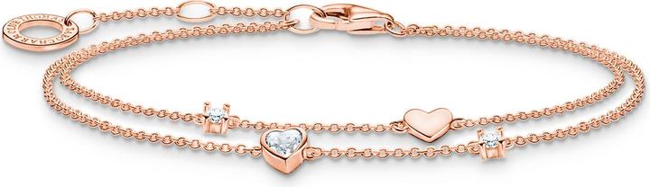 Produktbild Thomas Sabo Armband mit Herzen und Weisse Steine Roségold (19 cm, Silber 925)