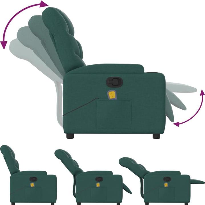 Produktbild VidaXL Massagesessel Dunkelgrün Stoff,Farbe: Dunkelgrün,Material