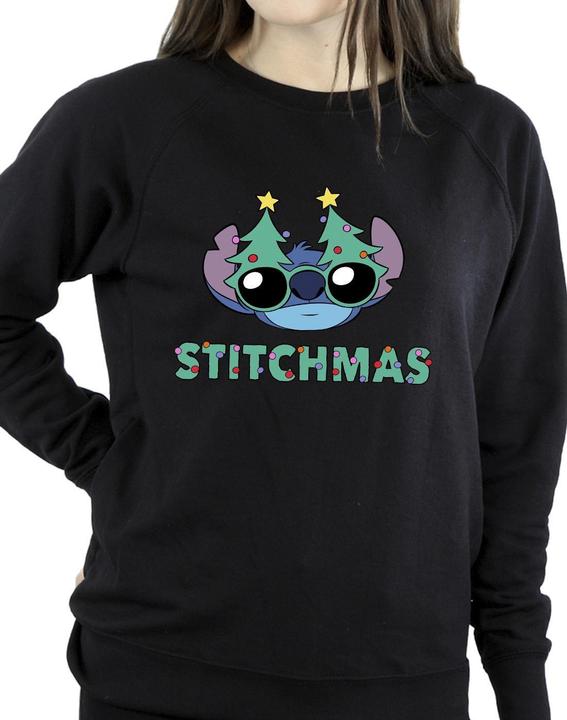 Actual product image Disney Womens/Ladies Lilo & Stitch Stitchmas Glasses Sweatshirt (4XL)