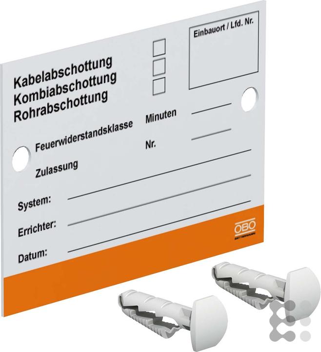 Produktbild OBO Bettermann OBO Kennzeichnungsschild f. AbschottungsSysteme