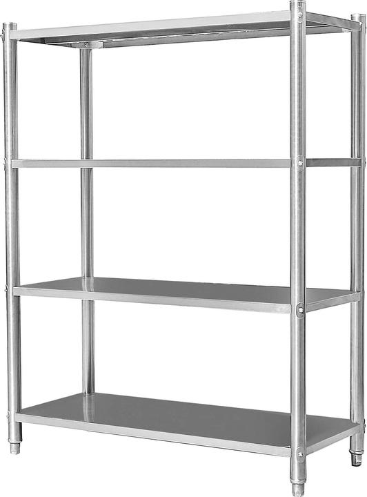 Produktbild Wiltec Edelstahlregal Gastro Schwerlastregal 155x120x50cm 201 Regal Küchenregal