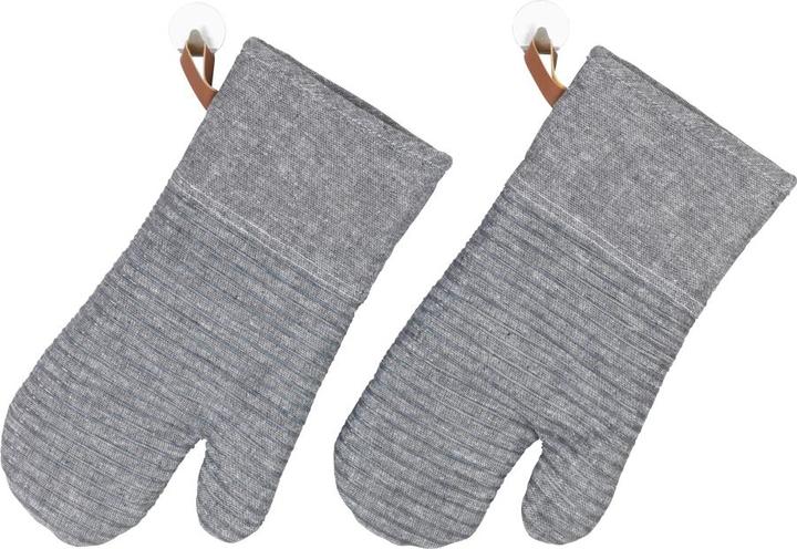 Actual product image Wenko Kitchen Glove Ada Stripes Grey, 2 pieces (Cotton, Silicone, Polyester, Viscose)