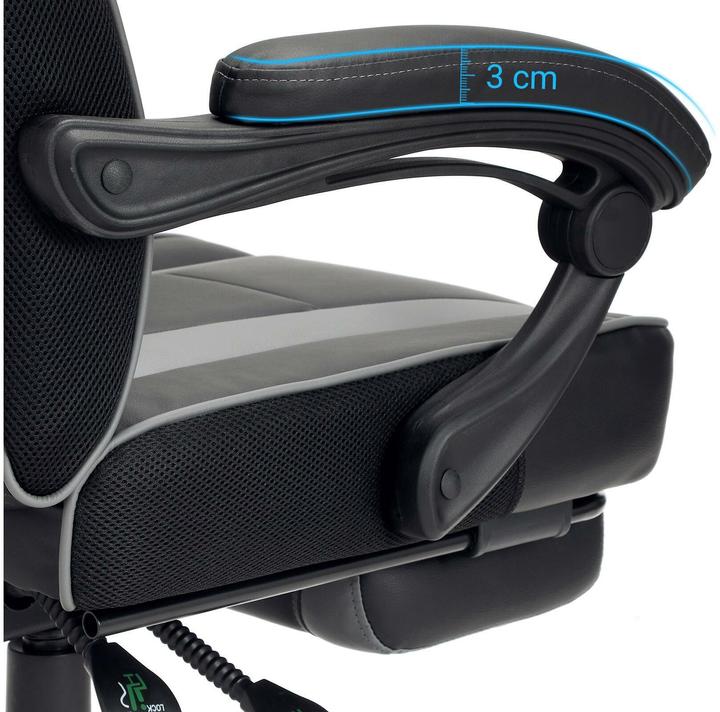 Image du produit Songmics Chaise de jeu, OBG073B03V1 Similicuir gris, piétement noir