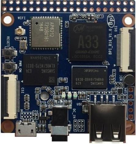 Actual product image Sinovoip BPI-M2M (A33) - BPI-M2M - Banana Pi - A33 Quad-Core Single Board Computer, without eMMC