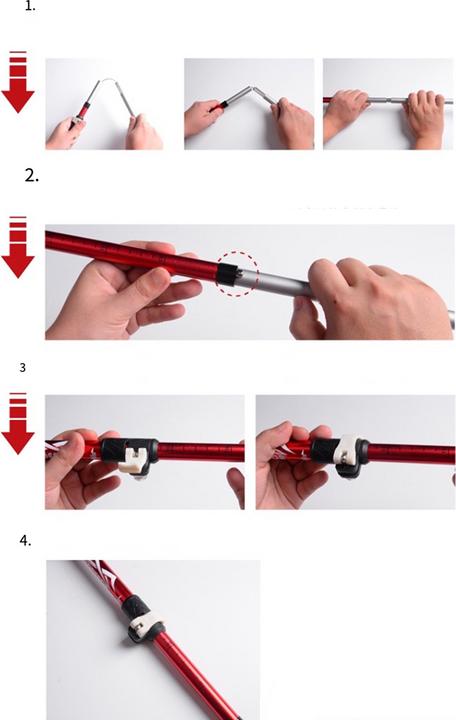 Immagine prodotto Stride Faltbarer Aluminium Trekking Wanderstock Nordic Walking Stock (107 - 125 cm)