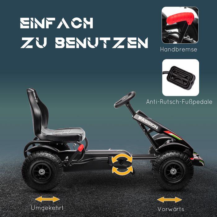 Produktbild Swisshandel24 GoKart, Tretfahrzeug, Tretauto mit Handbremsen, Kinderfahrzeug mit verstellbarem Sitz, Pedal, Kettca