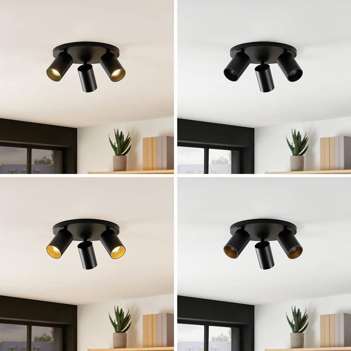 Immagine prodotto Arcchio Faretto da soffitto Brinja, rotondo a 3 luci, nero (GU10)